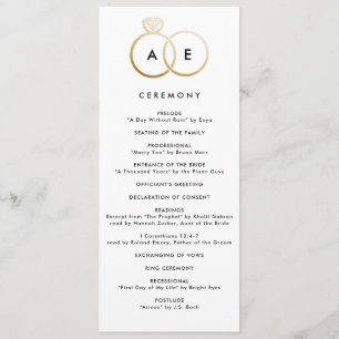 Modernes Gold Rings Custom Wedding Programm