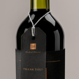 Modernes Gold schwarz 50 Jahre Geburtstag vielen D Geschenkanhänger