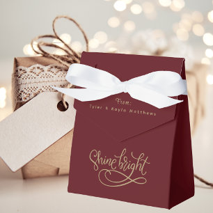 Modernes Gold Script Einfach Elegante Wine Red Geschenkschachtel