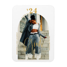 Modernes Gold Script Foto 2024 Minimaler Abschluss Magnet