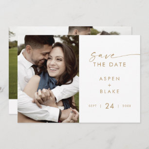 Modernes Gold Script-Foto Save the Date