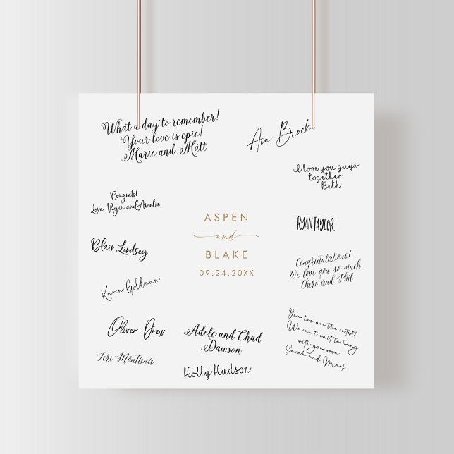 Modernes Gold Script für die Hochzeit von Gast Sig Poster (Von Creator hochgeladen)