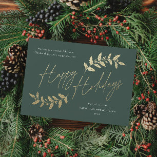 Modernes Gold Script Happy Holidays Business Feiertagskarte