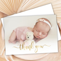 Modernes Gold Script Neugeborenes Baby Foto Vielen