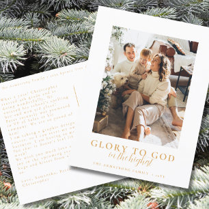 Modernes Gold Script Religious Christmas Foto Feiertagspostkarte