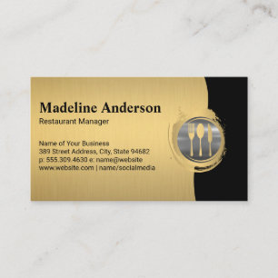 Modernes Gold Silver Metallisches Silber-Logo Visitenkarte