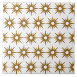 Modernes Gold-Sternexplosion-Muster aus dem Mittel Fliese<br><div class="desc">Modernes, inspiriertes Design aus der Mitte des Jahrhunderts mit Vintagem Muster von Retro-Gold-Sternexplosionen auf weißem Hintergrund. Einfaches, sauberes modernes Design. Erstellen Sie Ihr eigenes benutzerdefiniertes Muster, indem Sie ein neues Bild hochladen, oder wenden Sie sich mit der Schaltfläche "Nachricht" an den Designer, um Hilfe zu erhalten. So erstellen Sie Ihr...</div>