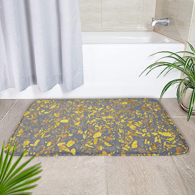 Modernes Gold Terrazzo Muster Badematte (Von Creator hochgeladen)
