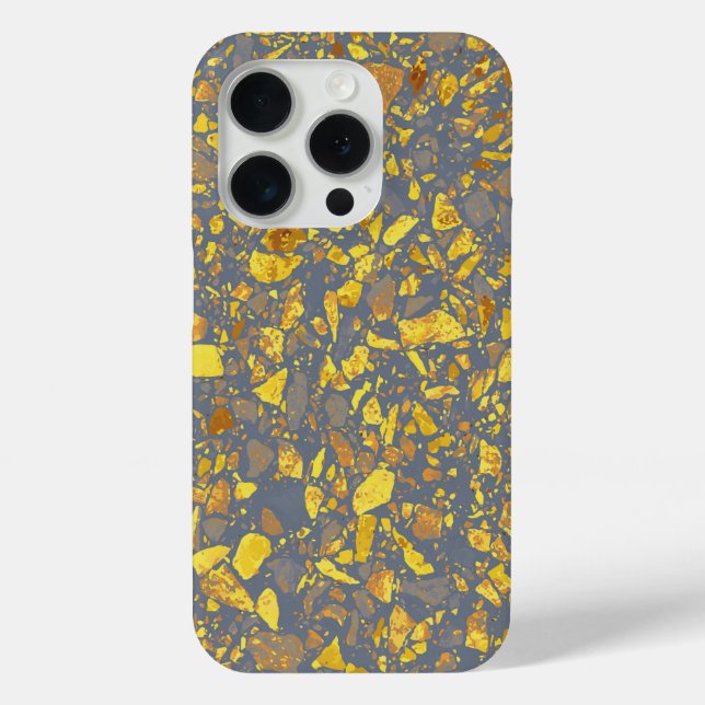 Modernes Gold Terrazzo Muster Case-Mate iPhone Hülle (Rückseite)