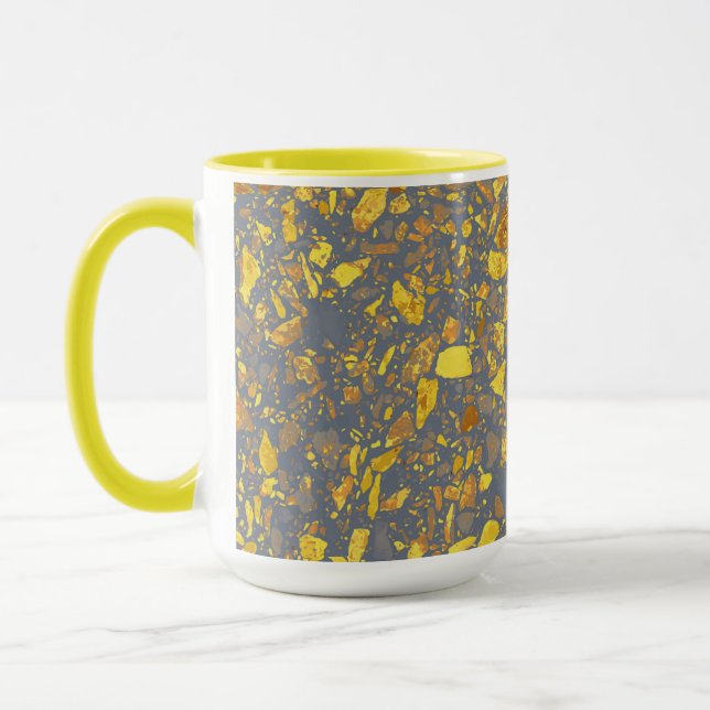 Modernes Gold Terrazzo Muster Tasse (Links)