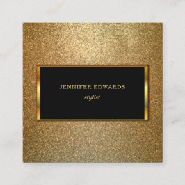 Modernes Gold u. schwarzer stilvoller Chic Quadratische Visitenkarte