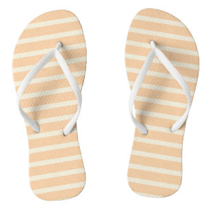 Modernes Gold und Creme gestreift Flip Flops