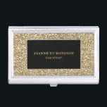 Modernes Gold und schwarzes stilvolles elegantes Visitenkarten Dose<br><div class="desc">Modernes Gold und schwarzer Glitter,  eleganter beruflicher GeschäftsKartenhalter.
Sie können Ihren eigenen Namen und Job easilly addieren.</div>