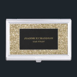 Modernes Gold und schwarzes stilvolles elegantes Visitenkarten Dose<br><div class="desc">Modernes Gold und schwarzer Glitter,  eleganter beruflicher GeschäftsKartenhalter.
Sie können Ihren eigenen Namen und Job easilly addieren.</div>