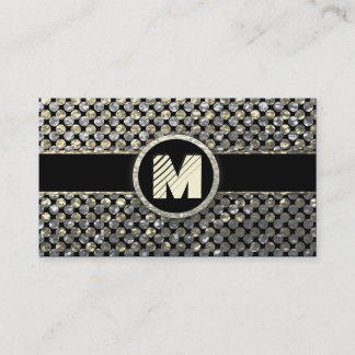 Modernes Gold-und Silber-Monogramm Visitenkarte