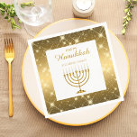 Modernes Gold und weiße Menorah jüdisch Hanukkah Serviette<br><div class="desc">Modernes Gold und weiße Menorah Juden Hanukkah Napkins</div>