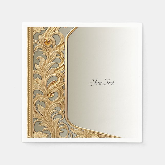 Modernes Gold Verziert Napkins Serviette (Vorderseite)