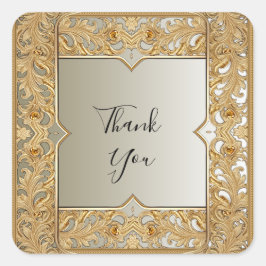 Modernes Gold-Verziert-Sticker Quadratischer Aufkleber