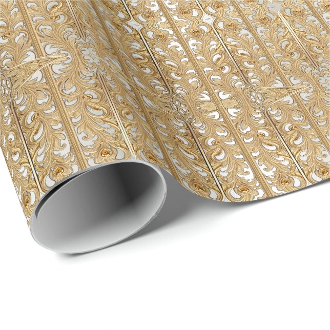 Modernes Gold Verziert Wrapper Geschenkpapier (Rolleneckpunkt)