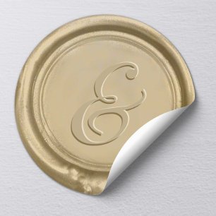 Modernes Gold Wedding Ampersand Wax Siegel Runder Aufkleber