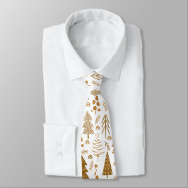Modernes Gold Weihnachtsbaummuster Krawatte