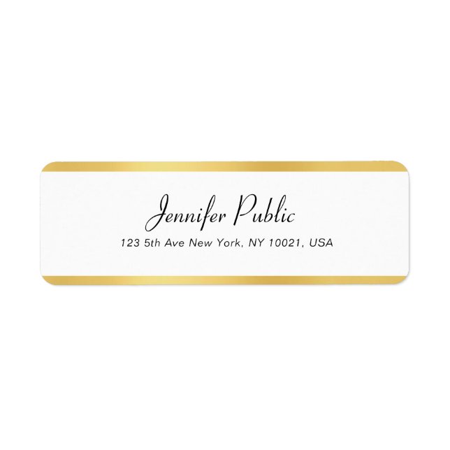 Modernes Gold Weiß handgeschriebenes Skript Einfac (Vorne)