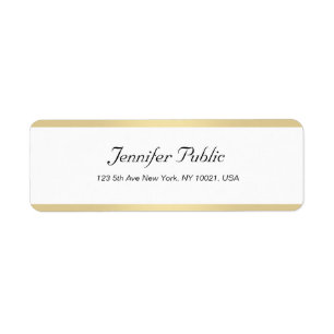 Modernes Gold White Chic Handschrift Einfaches Ele