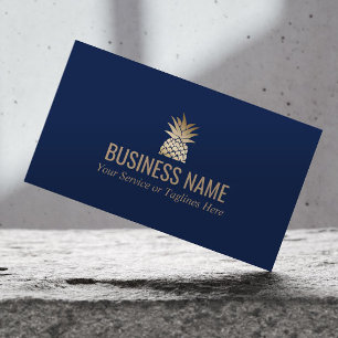 Modernes Goldananas-Logo-elegantes Visitenkarte