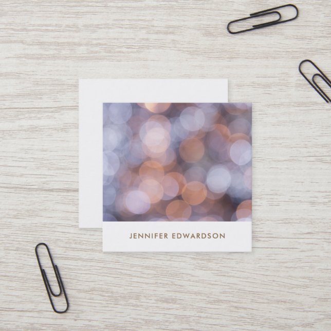 Modernes, goldblaues Muster beruflich Quadratische Visitenkarte (Vorderseite/Rückseite Beispiel)