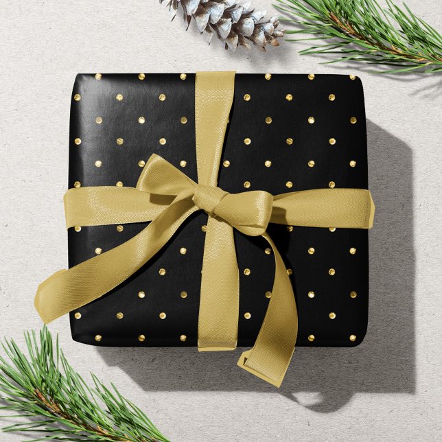 Modernes Golddot-Muster Weihnachtsfeiertag Geschenkpapier (Modern gold dot pattern Christmas Holiday Wrapping Paper)