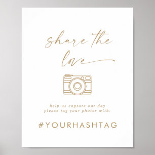 Modernes Goldenes Drehbuch für die Liebe Wedding H Poster