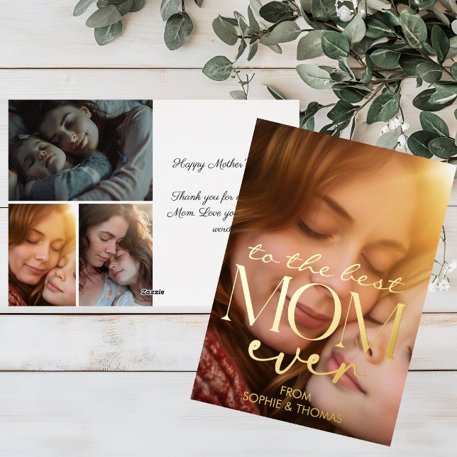 Modernes goldenes Foto für Mutter Folien Feiertagskarte (Von Creator hochgeladen)