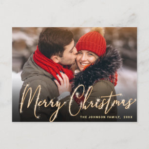 Modernes Goldenes FOTO Weihnachten Gruß Postkarte