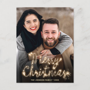 Modernes Goldenes FOTO Weihnachten Gruß Postkarte