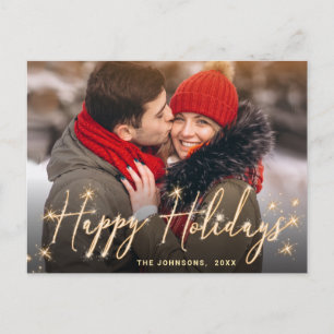 Modernes Goldenes FOTO Weihnachten Gruß Postkarte
