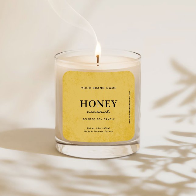 Modernes Goldenes Rustikales Label Quadratischer Aufkleber (Von Creator hochgeladen)