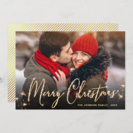 Modernes Goldenes Weihnachtsgrüßen im FOTO Feiertagskarte