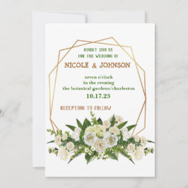 Modernes, goldfarbenes Rahmen Hochzeitseinladung Einladung