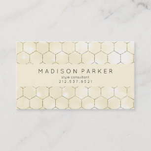 Modernes Goldgeometrisches Muster auf Ecru Visitenkarte