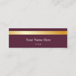 Modernes Goldgestreifte stilvolle MiniVisitenkarte Mini Visitenkarte