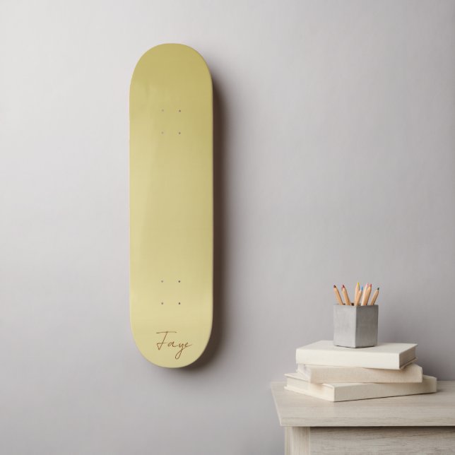 Modernes Goldgradienten Luxustypografie Name Skateboard (Wandkunst)