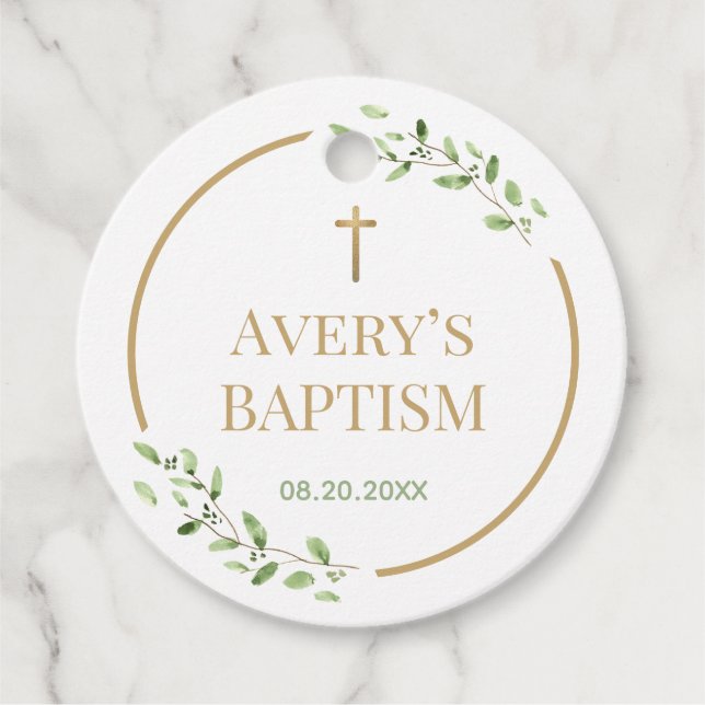 Modernes Goldkreuz der Taufe Geschenkanhänger (Vorderseite)