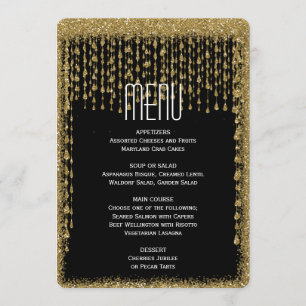 Modernes Goldschwarzes des Abendessen-Menü-  Menükarte