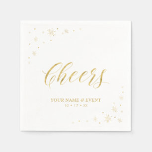 Modernes Goldsparkle & Cheers Custom Party Napkins Serviette