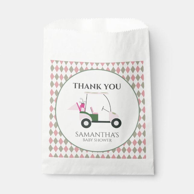 Modernes Golf Baby Gender-Bericht Par-T Geschenktütchen (Vorderseite)