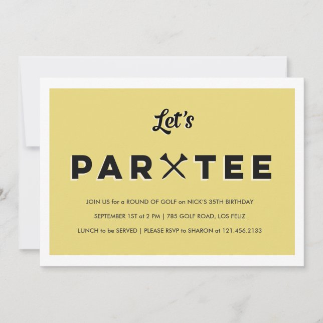 Modernes Golf-Party Einladung (Vorderseite)