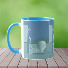 Modernes Golfer-Blue-Geschenk Tasse
