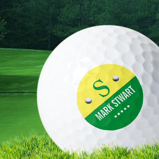 Modernes Golfer-Diagonal-Monogramm Golfball (Von Creator hochgeladen)