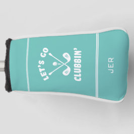 Modernes Golfgeschenk mit Monogramm Teal-Putter Golf Headcover