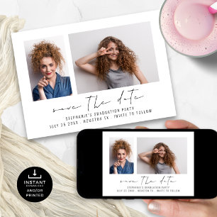 Modernes Grad 2 Fotos Script Abschluss Save The Date